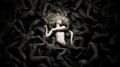 Monochrome blondes black people artistic human body