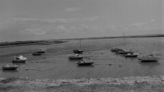 monochrome coast Sea vintage photography boat sky outdoors water