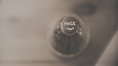 Monochrome coca-cola depth of field