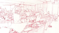 Monochrome drawings classroom artwork Korean Kim Jung-Gi