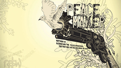 Monochrome drawings Guns doves