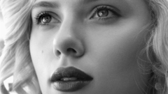 Monochrome faces Scarlett Johansson