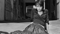 Monochrome girl black white