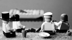 Monochrome greyscale Legos