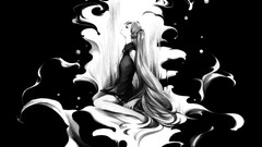 Monochrome hatsune miku vocaloid