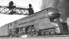 Monochrome locomotives trains