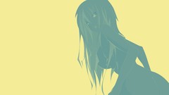 Monochrome long hair anime girls underwear nude vectors Simple 