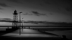 monochrome night Sea dock