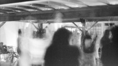 monochrome photography blurred People urban lights bokeh