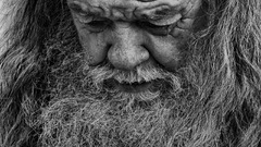 Monochrome portraits old people