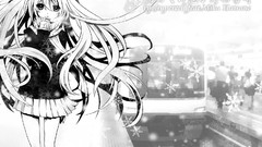 Monochrome skirts long hair anime girls hatsune miku vocaloid