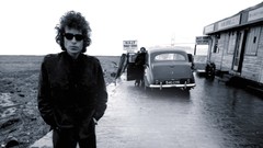 Monochrome sunglasses musicians bob dylan hands in pockets
