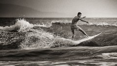 Monochrome surfers
