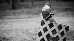 monochrome warrior Gladiators Men shield helmet