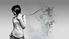 Monochrome woman abstract grayscale