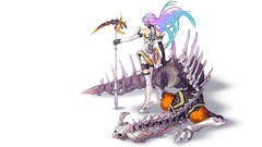 Monsters Anime white background anime girls xenosaga artwork 