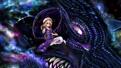 Monsters blondes long hair anime girls touhou yakumo yukari 