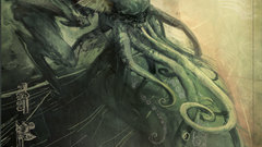 Monsters Cthulhu monochrome artwork