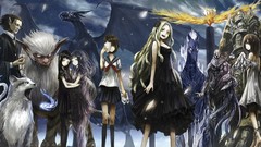 Monsters dress illustrations neko upscaled