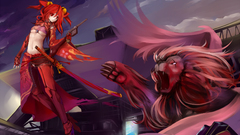 Monsters fight anime girls