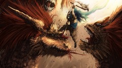 Monsters fight fantasy art