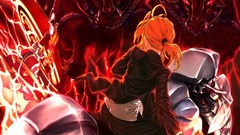 Monsters lighting motor saber Swords anime girls fate zero fate 