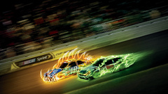 Monsters neon lamp cars