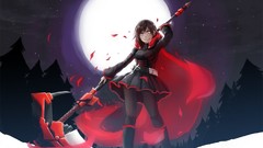 Moon Anime anime girls scythe short hair pantyhose black hair 