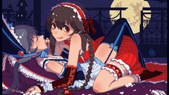 Moon Anime brown red eyes blue hair anime girls brunettes gray 