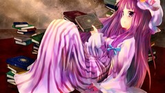 Moon Anime dress long hair touhou purple hair patchouli 