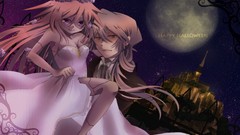 Moon Anime dress white hair suit Castles blondes anime girls 