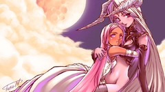 Moon Anime horns hugging
