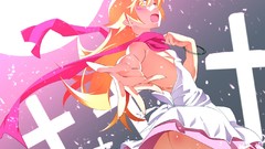 Moon ass Anime dress vampire anime girls bakemonogatari yellow 