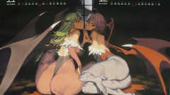 Moon ass wings gloves sitting tattoos stain long hair green 