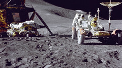 Moon astronauts American Flag