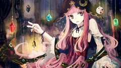 Moon Bells magician Ribbons bows hoodies pink hair long hair 