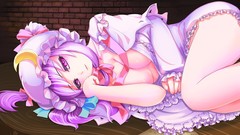 Moon Books dress hats magician Ribbons bows long hair pink eyes 