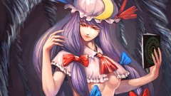 Moon Books hats magician bows long hair witches touhou purple 