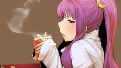 Moon Books Profile drinks mugs bows blush long hair anime girls 