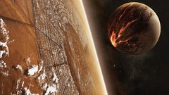 Moon Collision planets outer space digital art