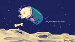 Moon Dogs Bones cartoons vintage outer space spacedog