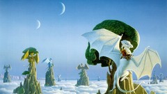 Moon Dragons fantasy art skyscapes