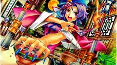 Moon drawings anime girls touhou video games Chinese clothes 
