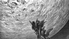 Moon drawings artwork fantasy art greyscale Gustave Dore 