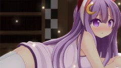 Moon dress blush long hair anime girls indoors sparkles touhou 