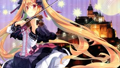 Moon dress Castles long hair twintails