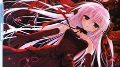 Moon dress red eyes Ribbons anime girls scans