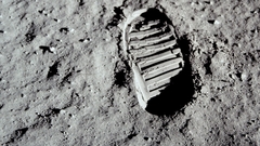 Moon footprint Neil Armstrong