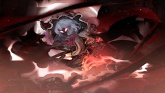 Moon gloves blue hair short hair remilia scarlet touhou