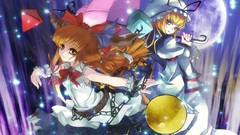 Moon horns long hair anime girls touhou ibuki suika yakumo 